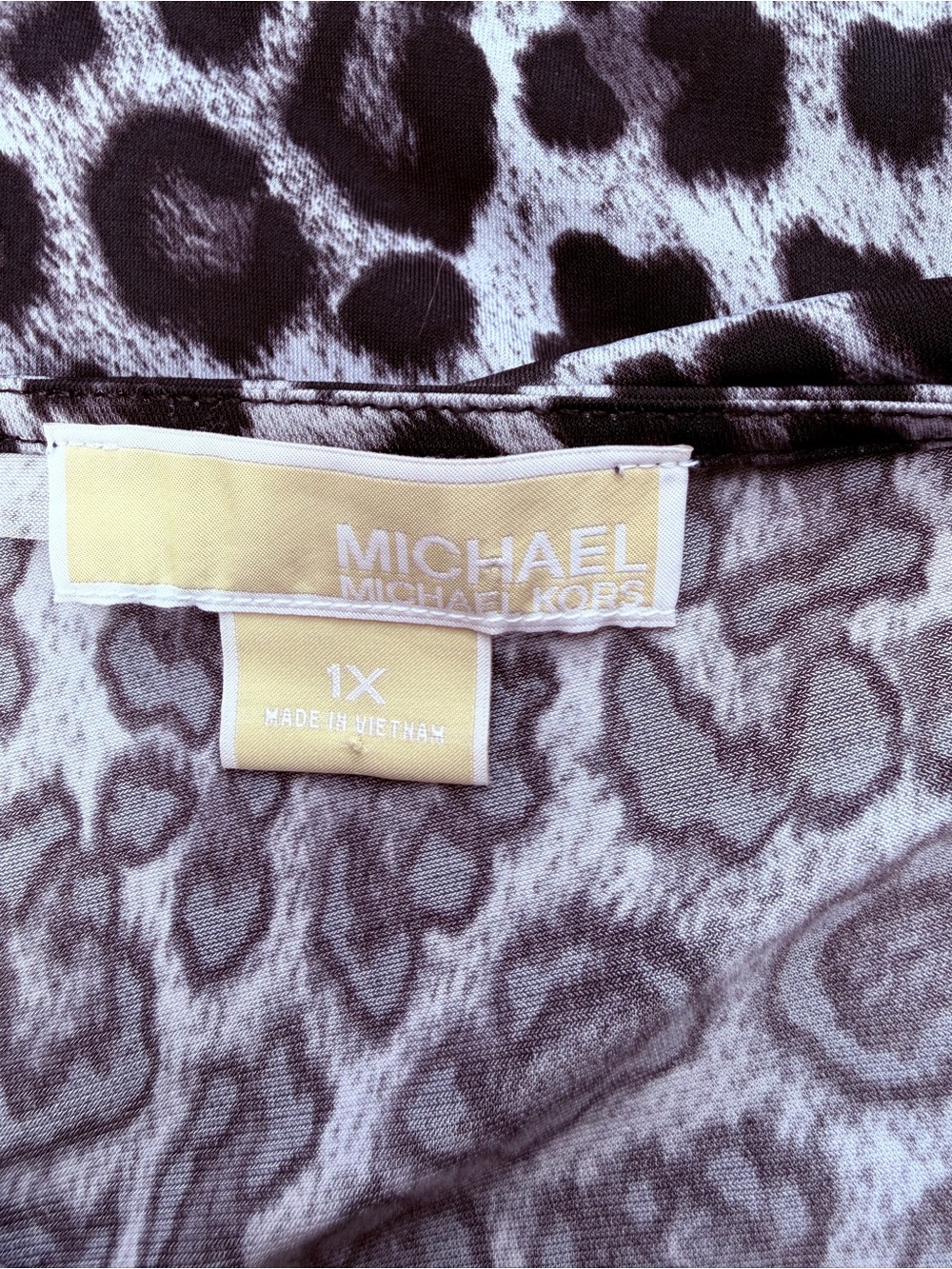 Michael Kors Women’s Lace-Up Snow Leopard Kaftan Top Size- XL Resort Vacation - Picture 6 of 8
